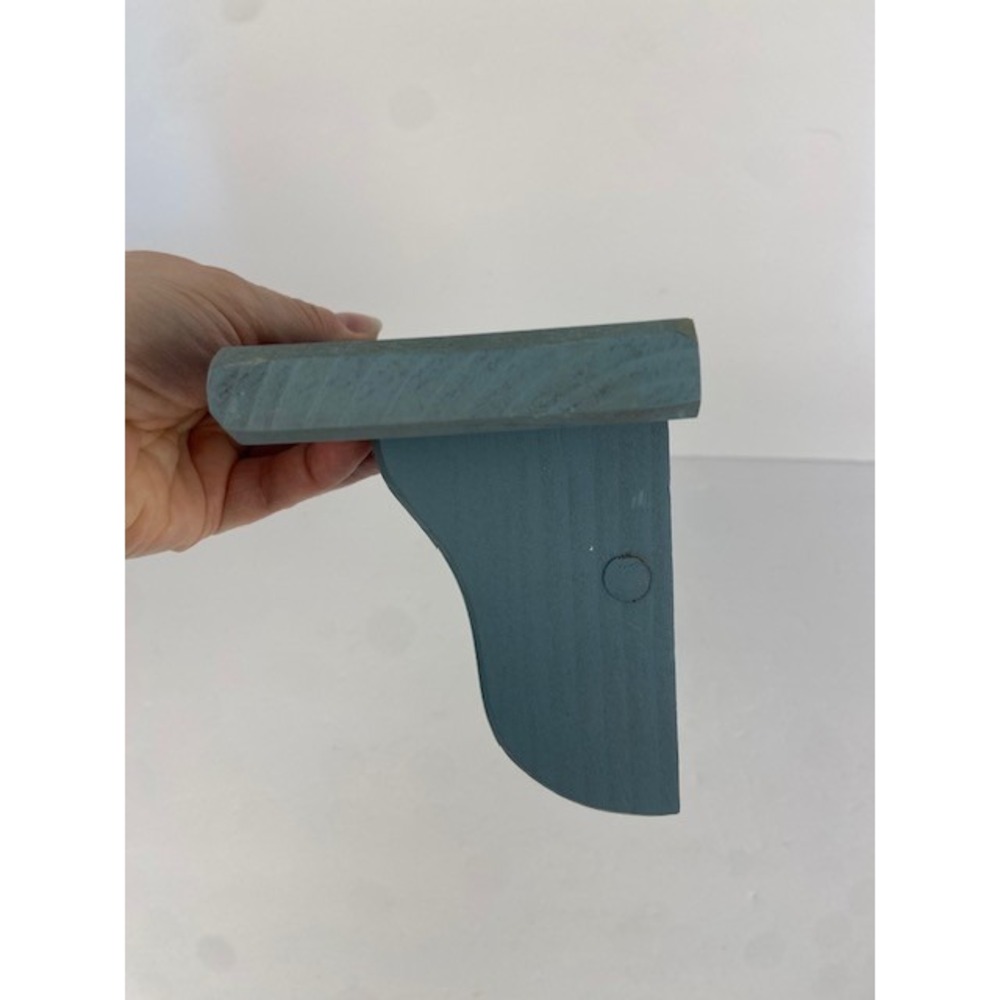 Rustic Mini Blue Wooden Wall Shelf with Peg Hook Farmhouse Floating Rack 8 Inch - Picture 2 of 9